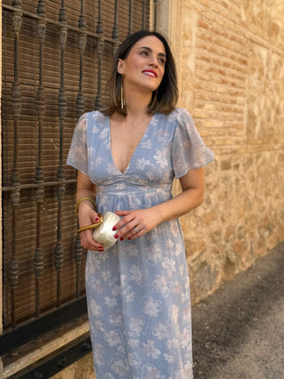 Vestido estampado celeste | Zinerva