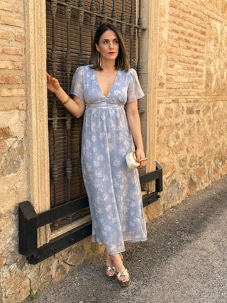 Vestido estampado celeste | Zinerva