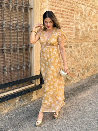 Vestido estampado amarillo | Zinerva