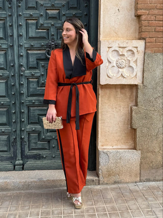Conjunto Chaqueta y pantalón teja| Tilo