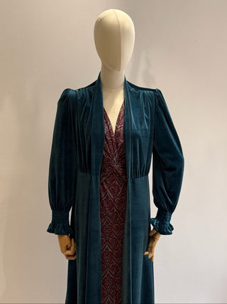 Abrigo fiesta terciopelo Azul turquesa | Milán