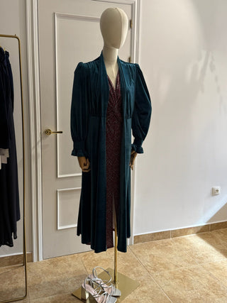 Abrigo fiesta terciopelo Azul turquesa | Milán