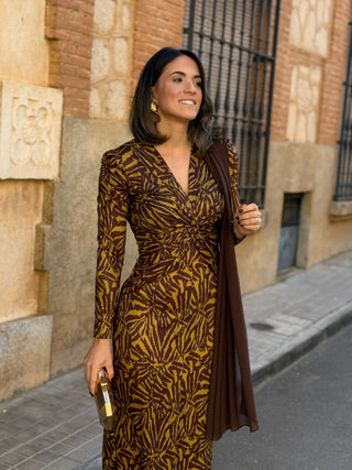 Vestido midi estampado |  Dakota