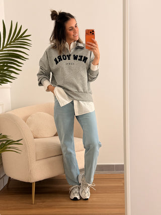 Sudadera gris| New York