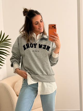 Sudadera gris| New York