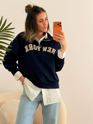 Sudadera azul marino| New York