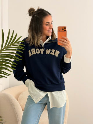 Sudadera azul marino| New York