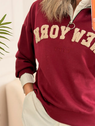 Sudadera burdeos | New York