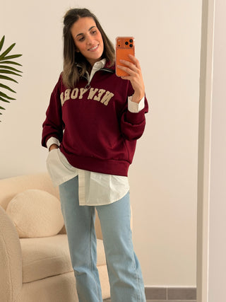 Sudadera burdeos | New York