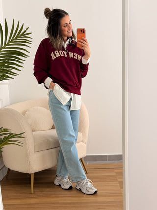 Sudadera burdeos | New York