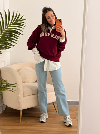 Sudadera burdeos | New York