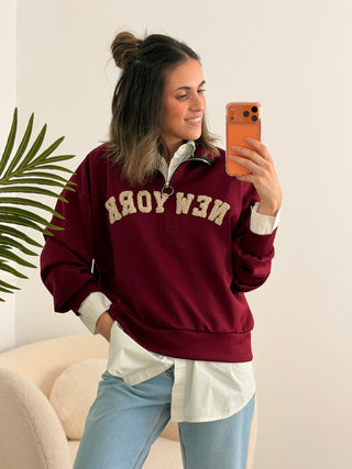 Sudadera burdeos | New York