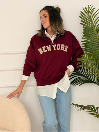 Sudadera burdeos | New York