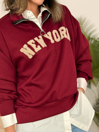 Sudadera burdeos | New York