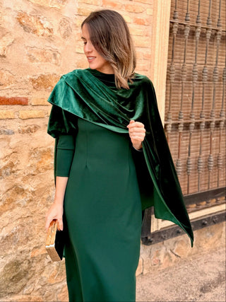 Capa terciopelo verde botella