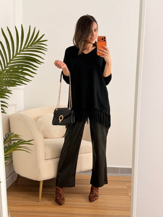 Jersey negro con flecos | Chiara