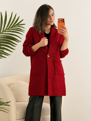 Abrigo Bouclé rojo | Elsa