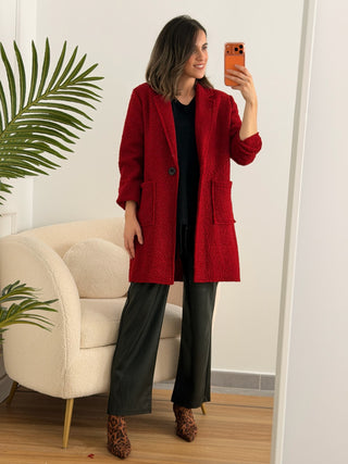 Abrigo Bouclé rojo | Elsa