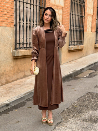Vestido midi marron | Esmeralda