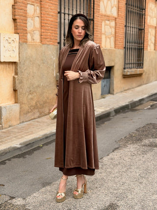 Vestido midi marron | Esmeralda