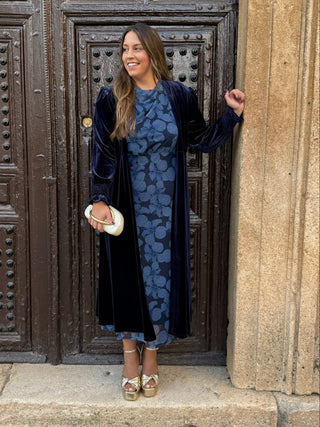 Abrigo fiesta terciopelo marino | Milán - Alalá Moda Mujer