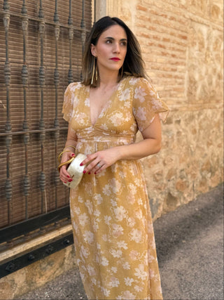 Vestido estampado amarillo | Zinerva - Alalá Moda Mujer