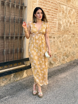 Vestido estampado amarillo | Zinerva - Alalá Moda Mujer
