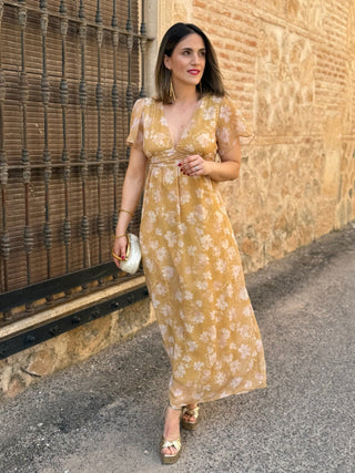 Vestido estampado amarillo | Zinerva - Alalá Moda Mujer