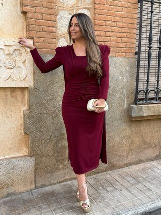 Vestido Midi Burdeos | Gibraltar - Alalá Moda Mujer