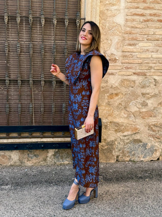 Vestido midi tono marron | Marsella - Alalá Moda Mujer