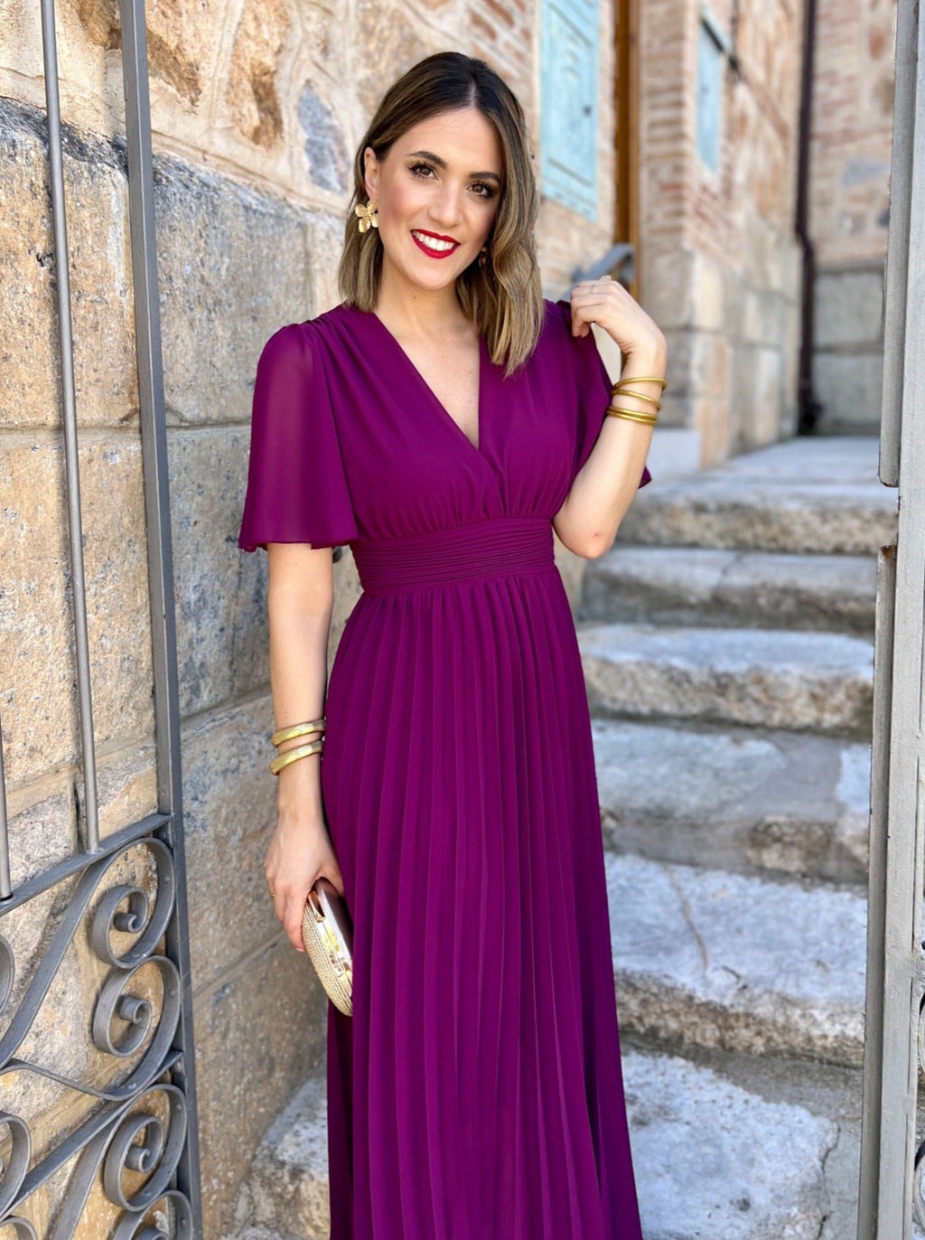 Buganvilla Alala Moda Mujer Vestido Midi Vestidos Rojos De Gasa