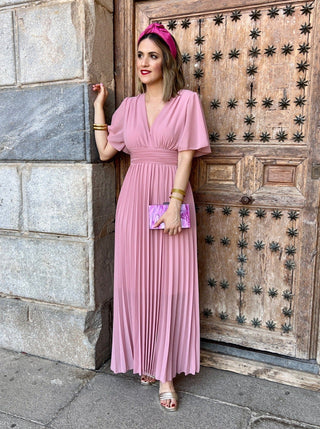 Vestido Plisado | Catalina rosa - Alalá Moda Mujer