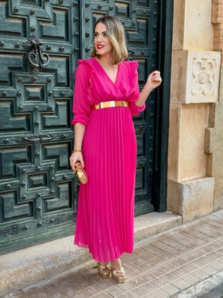 Vestido plisado fucsia | Lucia - Alalá Moda Mujer