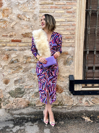 Estola pelo sintético crema - Alalá Moda Mujer