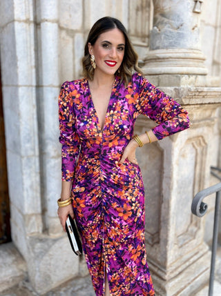 Vestido estampado floral buganvilla | Selena - Alalá Moda Mujer