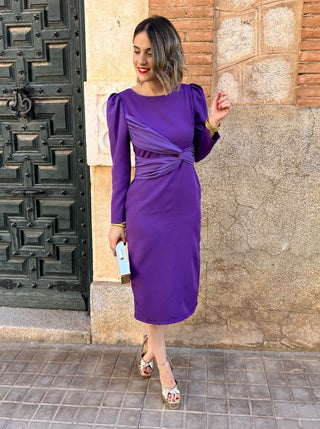 Vestido midi purpura | Nicole - Alalá Moda Mujer