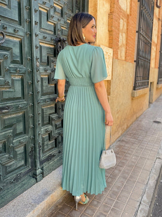 Vestido plisado verde | Catalina - Alalá Moda Mujer