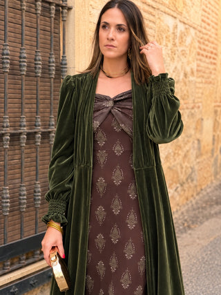 Abrigo fiesta terciopelo verde | Milán
