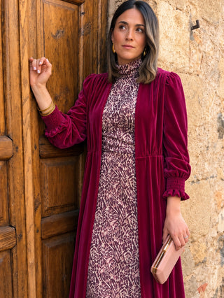 Abrigo fiesta terciopelo fucsia | Milán