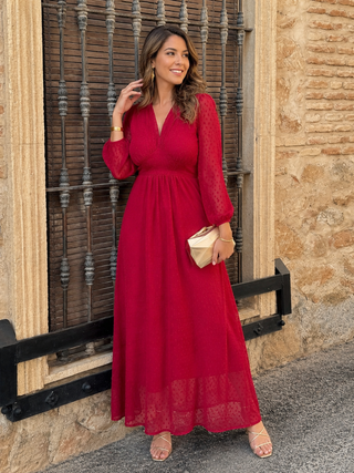 Vestido plumeti rojo | Selena