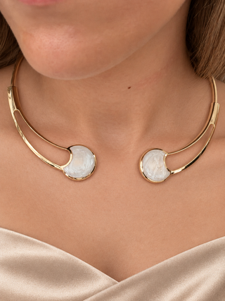 Double pearl necklace