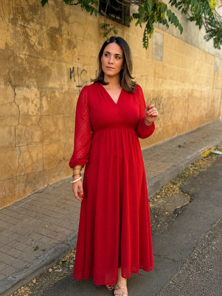 Vestido plumeti rojo | Selena
