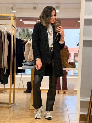 Abrigo Bouclé Negro | Elsa