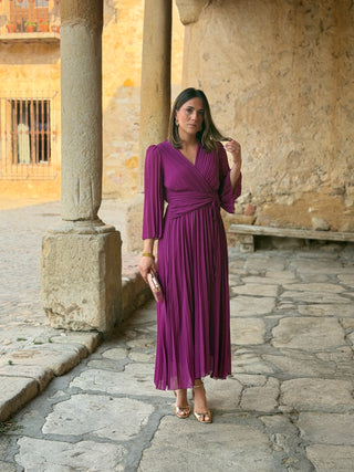 Vestido plissado Bougainvillea | Catalina