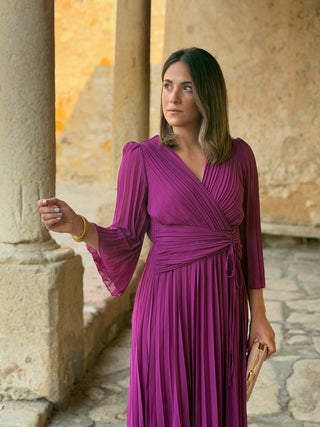 Vestido plissado Bougainvillea | Catalina