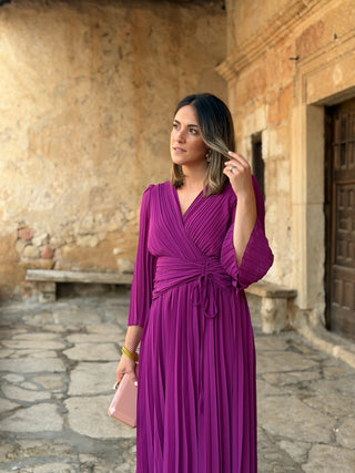 Vestido plissado Bougainvillea | Catalina