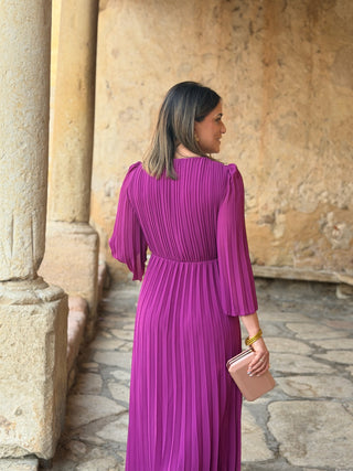 Vestido plissado Bougainvillea | Catalina
