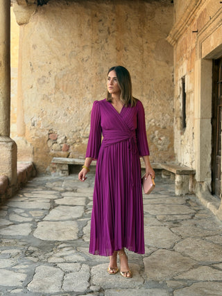 Vestido plissado Bougainvillea | Catalina
