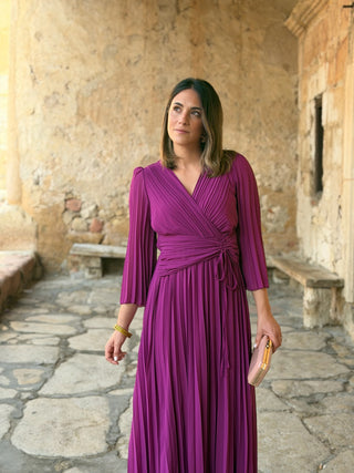 Vestido plissado Bougainvillea | Catalina