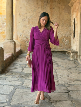 Vestido plissado Bougainvillea | Catalina